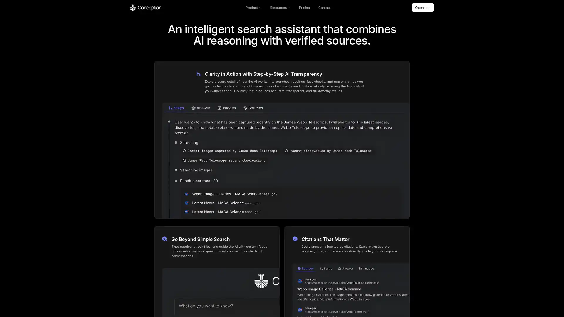 Citation-Backed AI Search Showcase screenshot 1