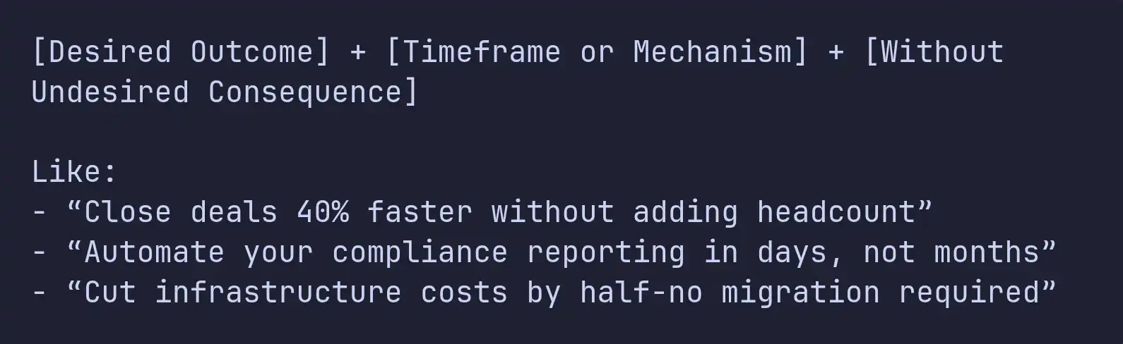quick framework for a headline